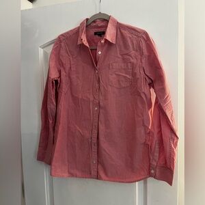 Lands End blouse. Red with white stripes. Size 10.